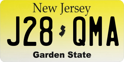 NJ license plate J28QMA