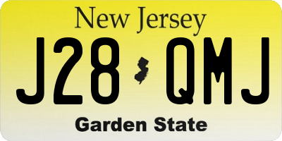 NJ license plate J28QMJ