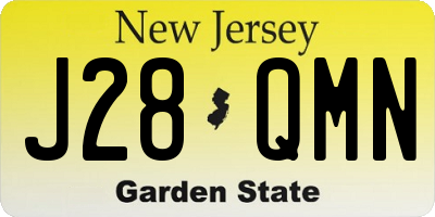 NJ license plate J28QMN