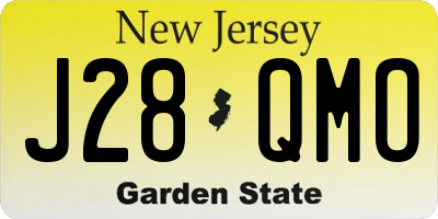 NJ license plate J28QMO