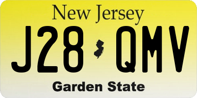 NJ license plate J28QMV