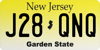 NJ license plate J28QNQ