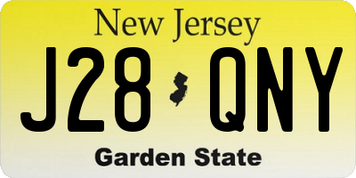 NJ license plate J28QNY