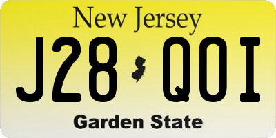NJ license plate J28QOI