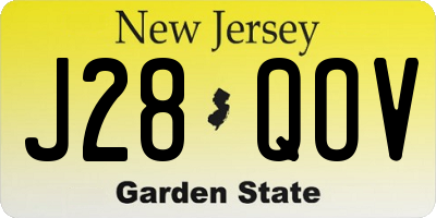 NJ license plate J28QOV