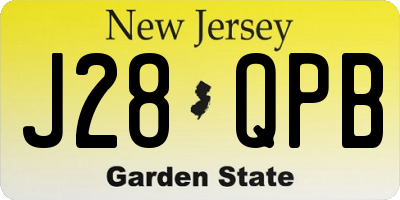 NJ license plate J28QPB