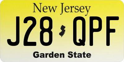 NJ license plate J28QPF