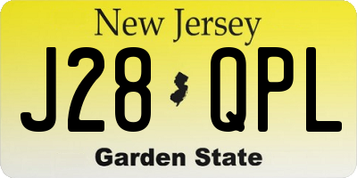 NJ license plate J28QPL