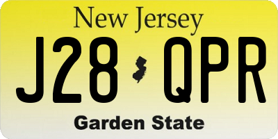 NJ license plate J28QPR