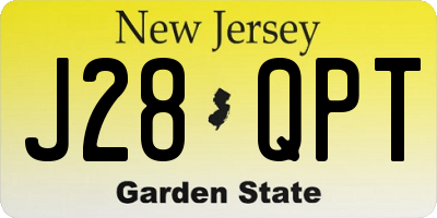 NJ license plate J28QPT