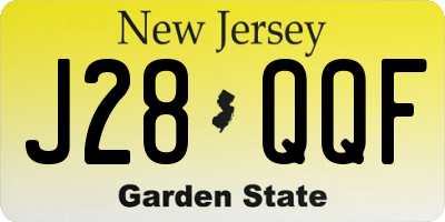 NJ license plate J28QQF