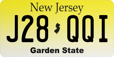 NJ license plate J28QQI