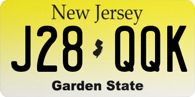 NJ license plate J28QQK