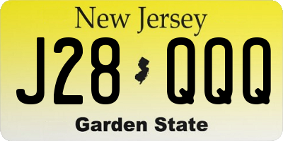 NJ license plate J28QQQ