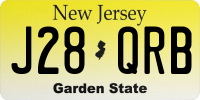 NJ license plate J28QRB