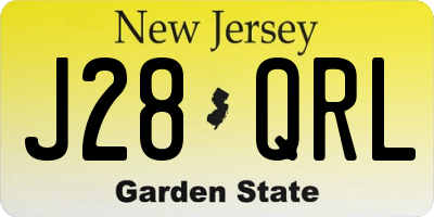 NJ license plate J28QRL