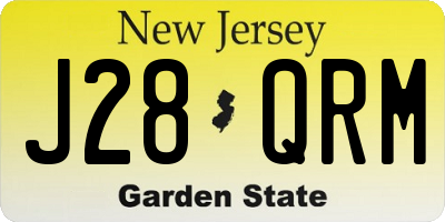 NJ license plate J28QRM