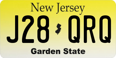 NJ license plate J28QRQ