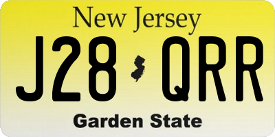 NJ license plate J28QRR