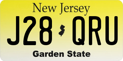 NJ license plate J28QRU