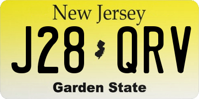 NJ license plate J28QRV