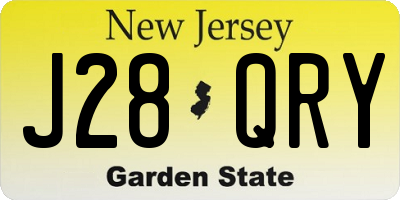 NJ license plate J28QRY