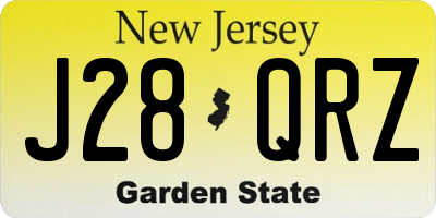 NJ license plate J28QRZ