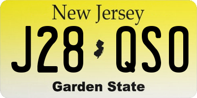 NJ license plate J28QSO