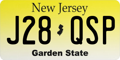 NJ license plate J28QSP