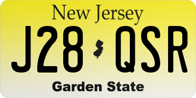NJ license plate J28QSR