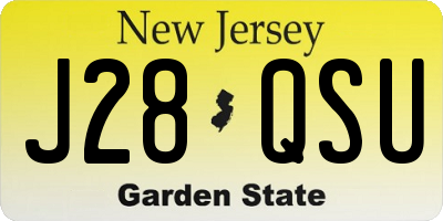 NJ license plate J28QSU