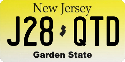NJ license plate J28QTD