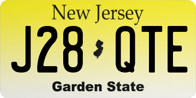NJ license plate J28QTE