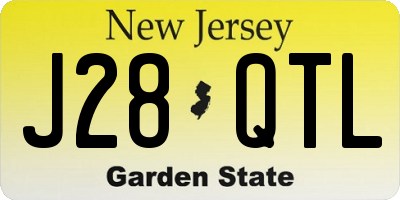 NJ license plate J28QTL