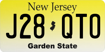 NJ license plate J28QTO