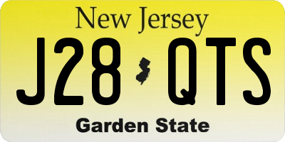 NJ license plate J28QTS