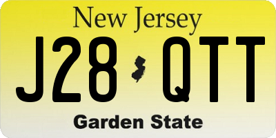 NJ license plate J28QTT
