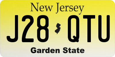 NJ license plate J28QTU