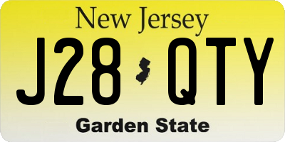 NJ license plate J28QTY