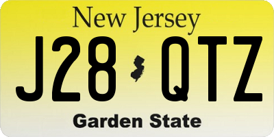 NJ license plate J28QTZ
