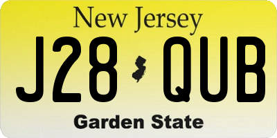 NJ license plate J28QUB