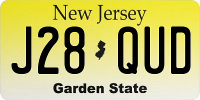 NJ license plate J28QUD