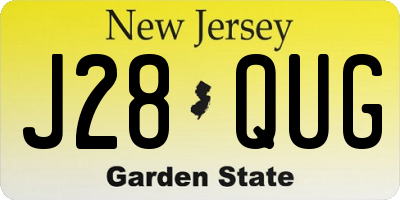 NJ license plate J28QUG