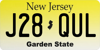 NJ license plate J28QUL