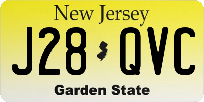 NJ license plate J28QVC