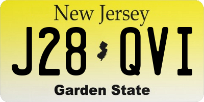 NJ license plate J28QVI