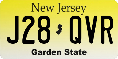 NJ license plate J28QVR