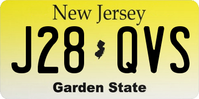 NJ license plate J28QVS