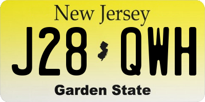 NJ license plate J28QWH