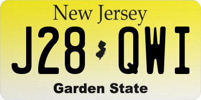 NJ license plate J28QWI